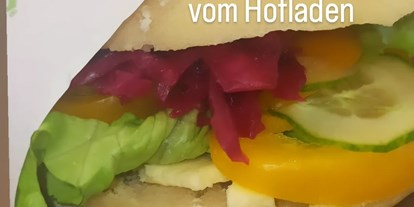 regionale Produkte - Gemüse: anderes - Baden-Württemberg - Dienstag und Donnerstag unser Dinkel-Hof-Fladen, 
zum Mitnehmen oder hier essen... 

Mit Käse, Wurst oder vegan - Hofladen Kampmann