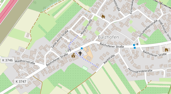 Hofladen auf Satellitenbild