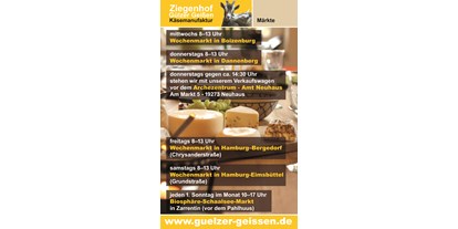 regionale Produkte - Schaafhausen - Ziegenhof Gülzer Geißen auf dem Wochenmakt in Dannenberg