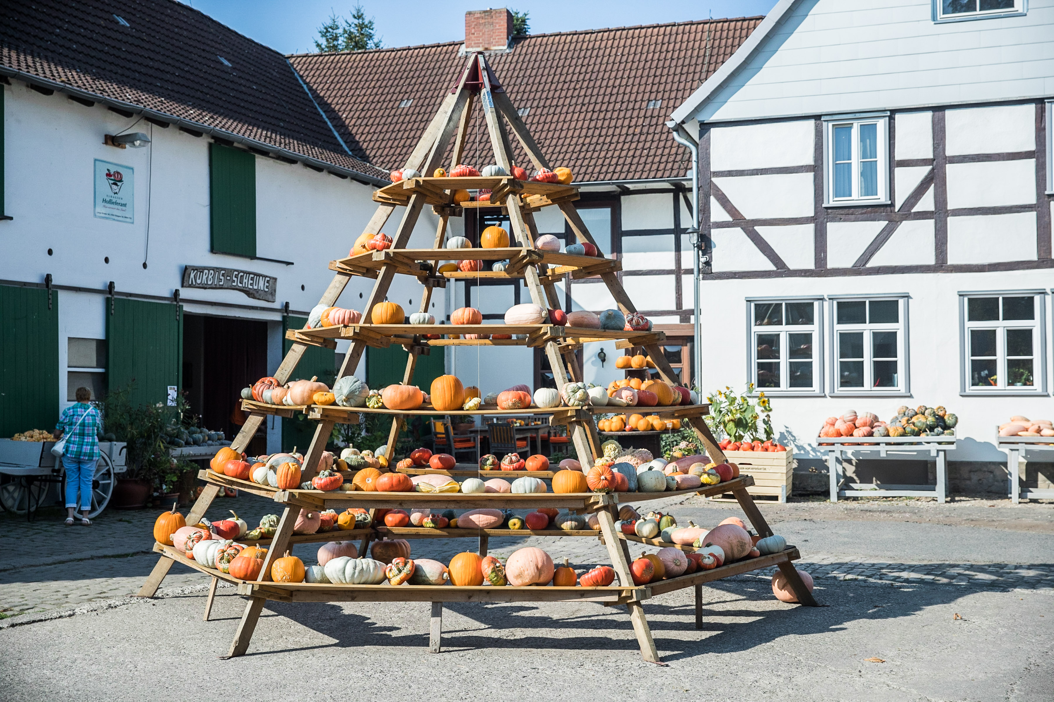 Hofladen - Unsere Kürbispyramide - Eldagser Hoflieferant