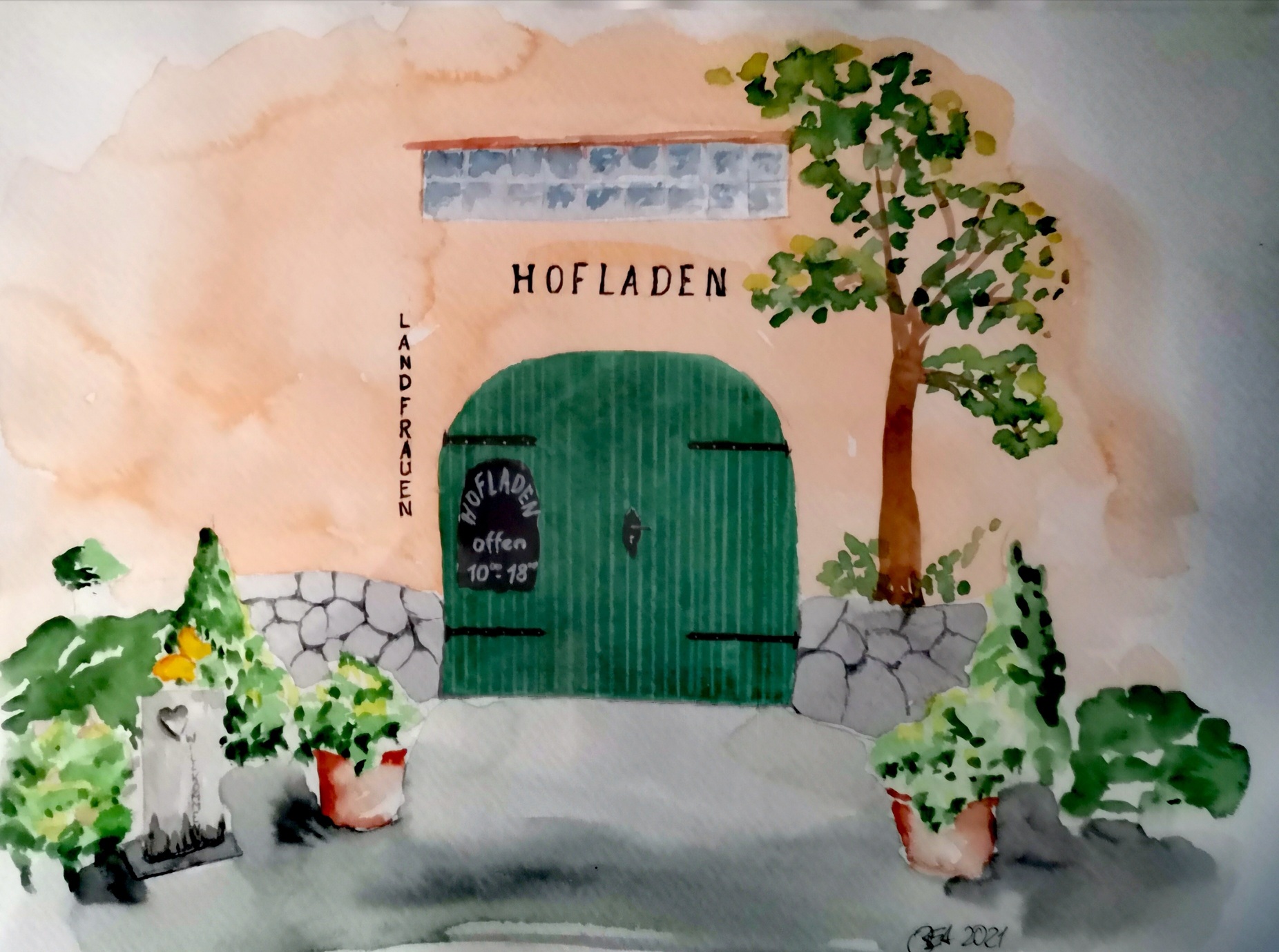 Hofladen - Kreative Gestaltung vom Hofladeneingang - Hofladen der Landfrauen in Leezen