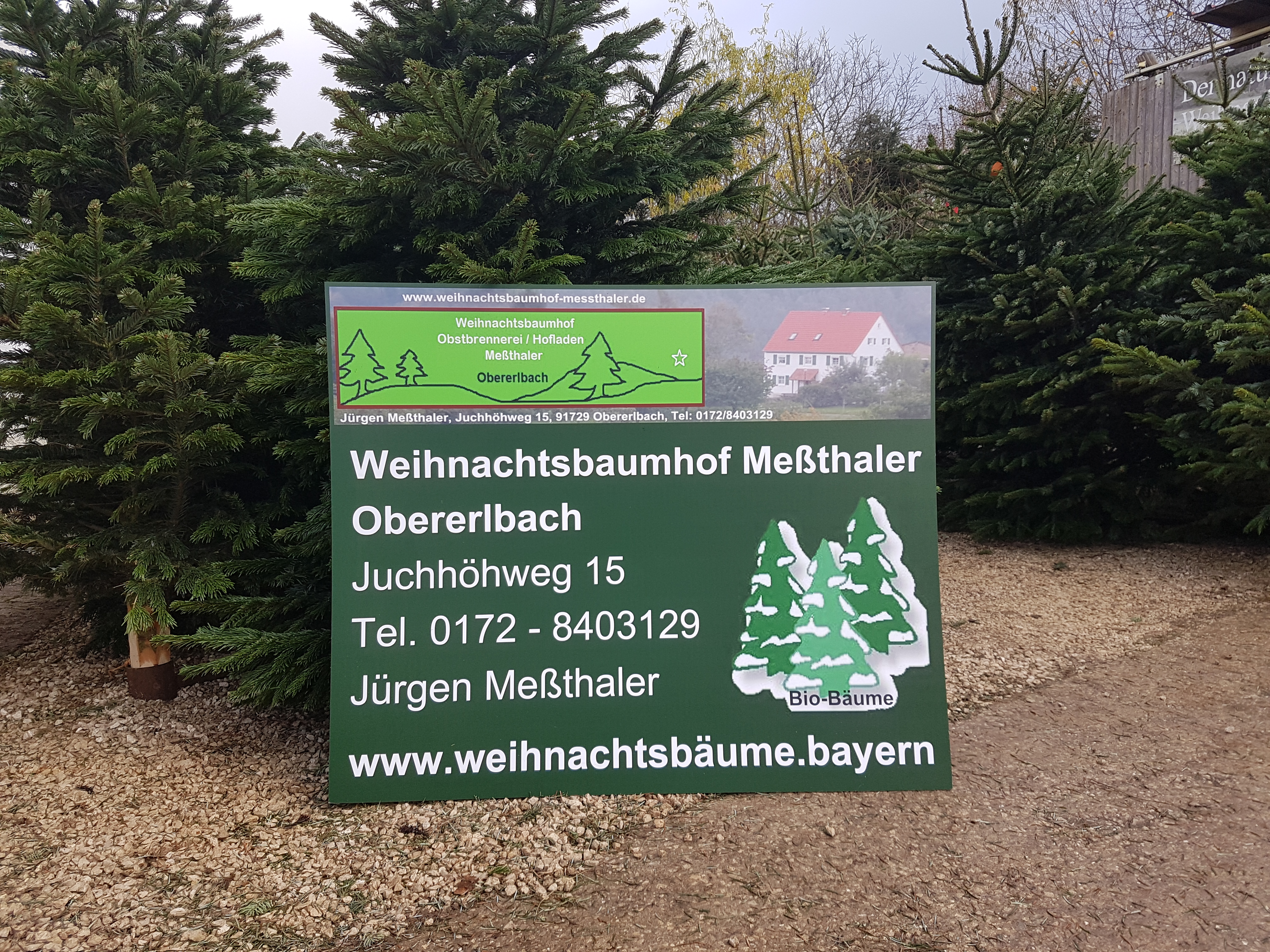 Hofladen - Meßthaler
Weihnachtsbäume
Weihnachtsbaumhof
Obererlbach
weihnachtsbäume.bayern - Hofladen Meßthaler Obererlbach