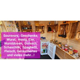 Hofladen: SB Verkaufshütte, Wurst, Fleisch, Bratwürste, Honig, Getränke, Eierstand, Souvenirs, Hoflade