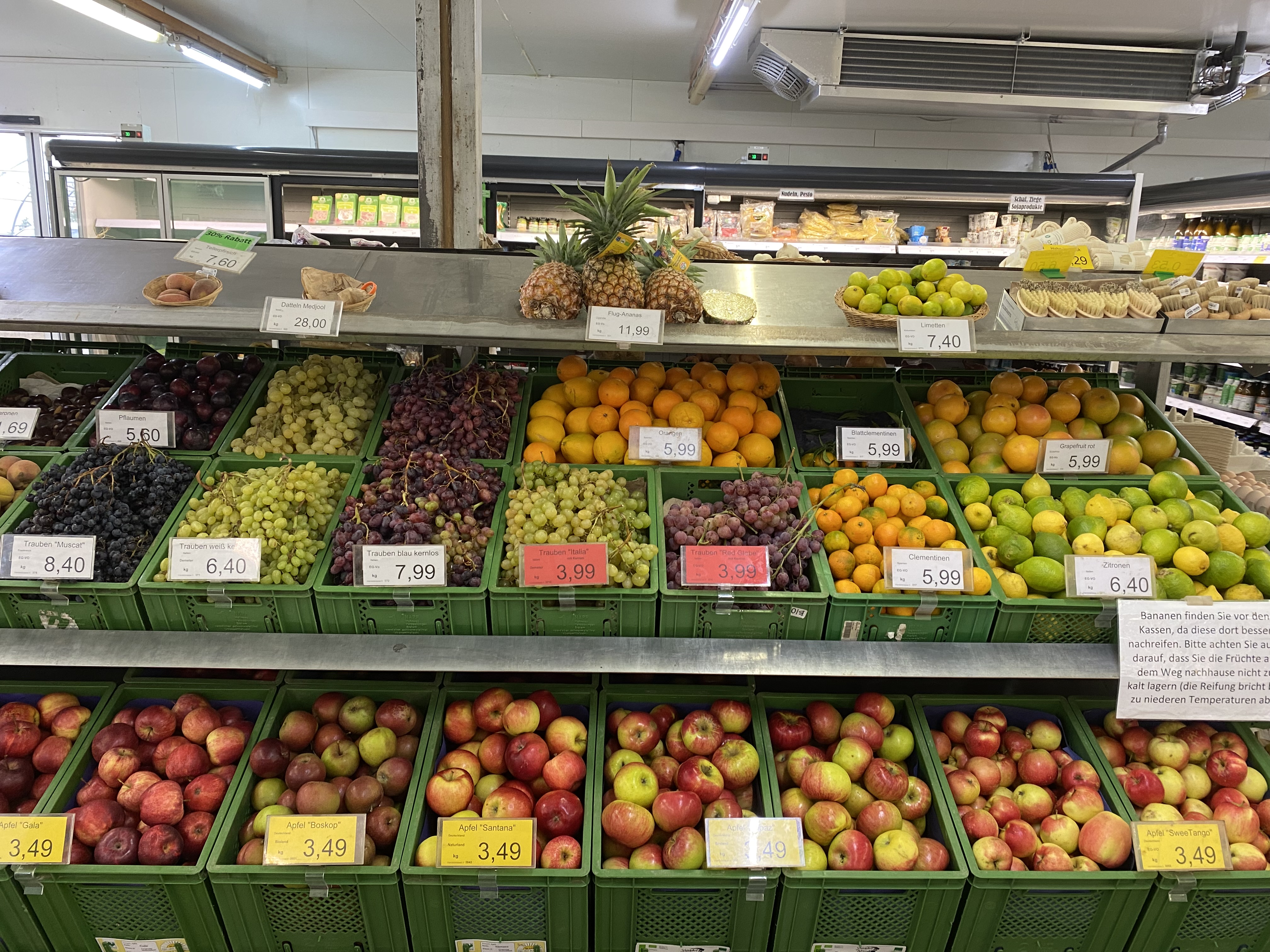 regionale Produkte - Gemüse: Gurken - Deutschland - Ein Teil unserers Obst-Sortiments - Bioland Gärtnerei Dänzer