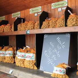 Hofladen: Charakteristisch für den Hofladen ist das große Sortiment an unseren eigenen Hof Lüdemann Kartoffeln! Hier finden Sie für jedes Rezept die perfekte Knolle. - Hof Rießel