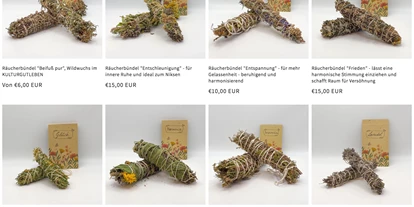 regionale Produkte - PLZ 17258 (Deutschland) - Dies ist eine kleine Auswahl an verschiedene Räucherbündeln, die wir bei uns im Laden oder auch in unserem Webshop anbieten. Sie sind alle selbst hergestellt. - WUNDERLAND im KULTURGUTLEBEN