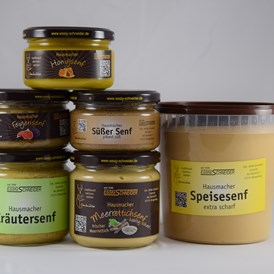 Hofladen: Produkte kleine Auswahl Senf - Essig Schneider