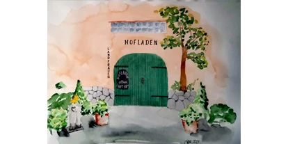 regionale Produkte - Beeren: Stachelbeeren - Kreative Gestaltung vom Hofladeneingang - Hofladen der Landfrauen in Leezen