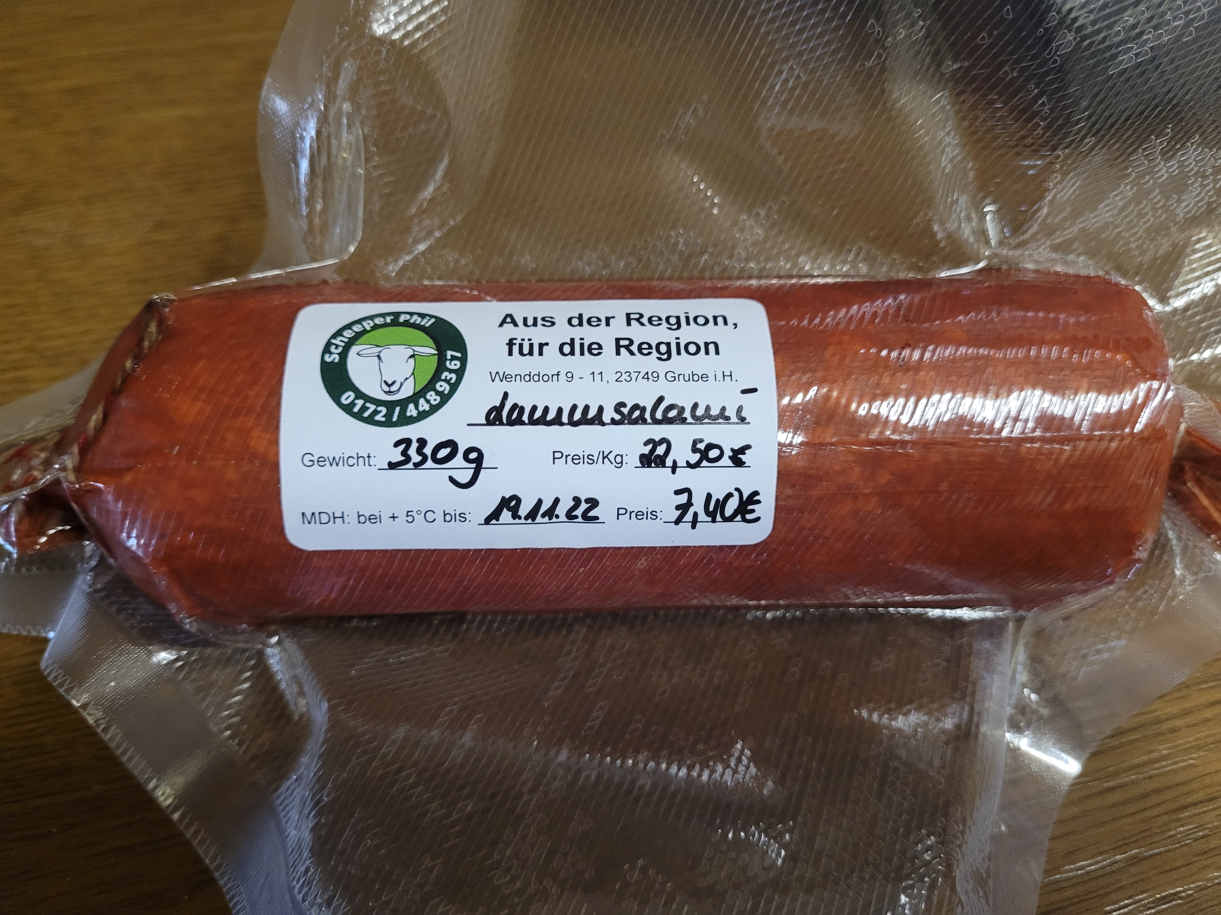 Hofladen: Lammsalami - Scheeper Phil